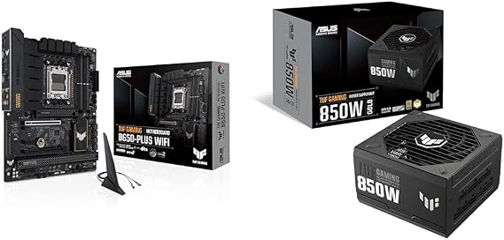 Bundle of ASUS TUF GAMING B650-PLUS WIFI AMD AM5 ATX motherboard, PCIe 5.0 M.2 , DDR5, WiFi 6 and 2.5 Gb Ethernet+ ASUS TUF Gaming 850W Gold (ATX 3.0 Compatible, Fully Modular Power Supply, 80+ Gold)