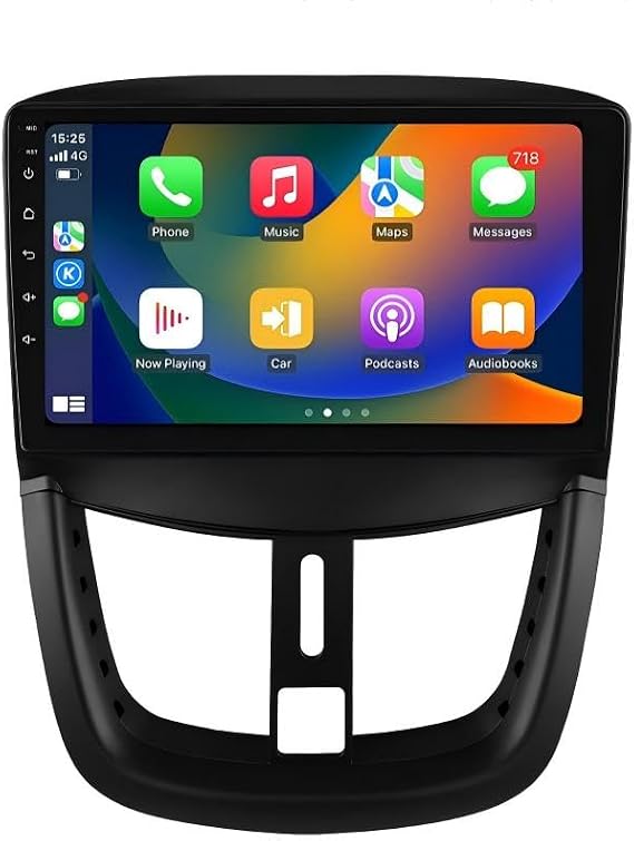 Android 14 9 Inch Car Radio for Peugeot 207 207CC (2006-2015) 4-Core 2GB & 64GB Memory Support Wireless Carplay/Android Car Steering Wheel Control WiFi/4G FM