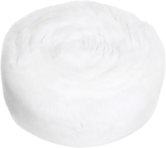 White Fur Fabric, Soft Faux Fur Trim for Hood, DIY Costumes and Home Decor, Premium White Faux Fur Fabric by The Metre, Easy to Cut and Sew