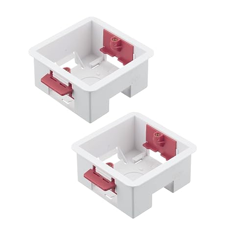 TWDRTDD Dry Lining Pattress Back Box,47 mm Single 1 Gang Dry Lining Back Plasterboard Surface Pattress Box for Faceplate