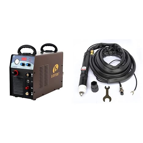 Lotos LTP8000 80 A Plasma Cutter with Pilot ARC Metal Cutter, 1 inch Clean Cut, Brown & CC01 CNC Plasma Cuting Torch (for Pilot Arc Plasma Cutter LTP7000 and LTP8000)