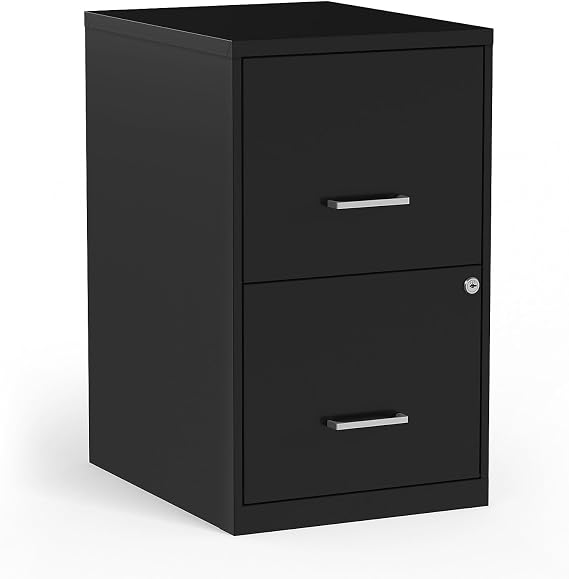 Staples 2-Drawer Vertical File Cabinet, Letter Size, Lockable, Black