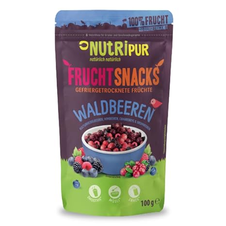 Freeze Dried Forest Berries: 100g Blackberries Blueberries Cranberries Raspberries Freeze Dried Unsugared - Dried Fruits Freeze Dried Fruits Berries of NutriPur