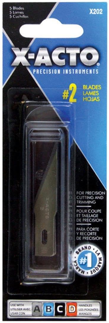 X-Acto X211 Replacement Blades, No. 2, Carbon Steel Blade, Pack of 5