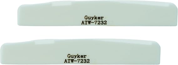 Guyker Acoustic Guitar Bone Bridge Saddle 6 String White Nuts Replacement Parts Accessories for Acoustic Folk Guitar, 2 Piece, Lower String Pillow 72x3x12mm ATW-7232