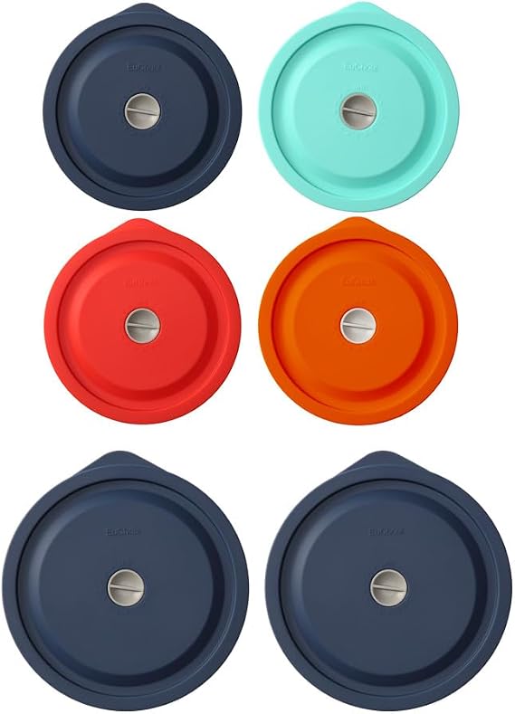 Lids Replacement for Pyrex 7402-PC 7 Cup and 7201-PC 4 Cup 6 Pack Set