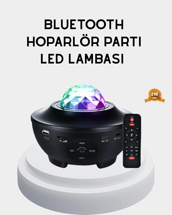 LED Yıldızlı Projektör Galaxy Modlu Renk ve Parlaklık Ayarlı Gece Lambası