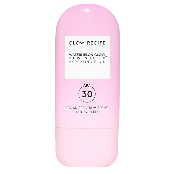 Glow Recipe Dew Shield Korean Face Sunscreen SPF 30, Broad Spectrum Hydrating Sunscreen Moisturizer, Dewy Lightweight Primer for Under Makeup, No White Cast or Pilling, Niacinamide (15ml)