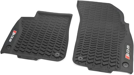 Audi 4M8061221A041 Rubber Floor Mats 2 x Rubber Mats Front All-Weather Mats Black/Red with SQ8 Lettering