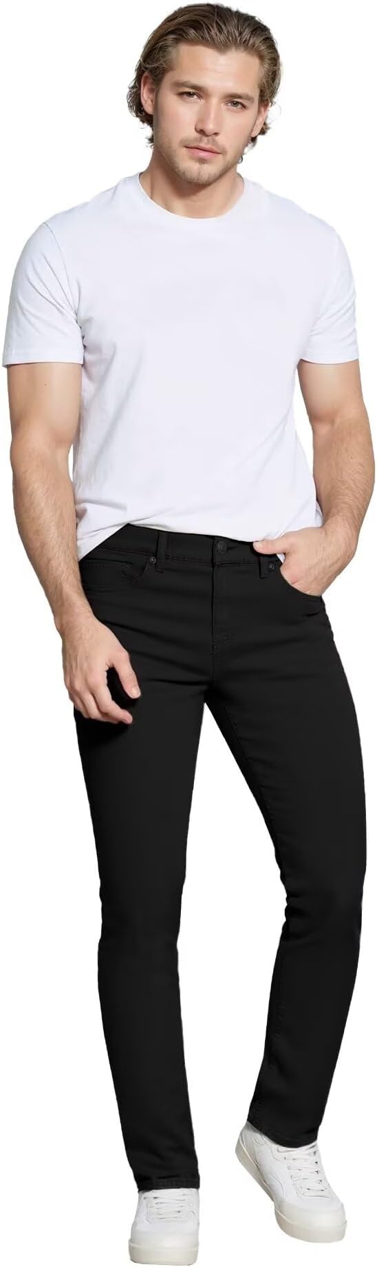 ETHANOL Men's Slim Stretch Straight Pants