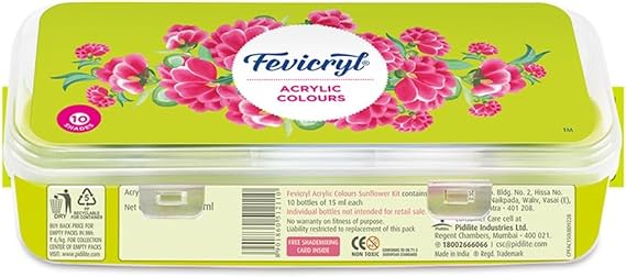 Fevicryl Acrylic Colors - Sunflower Kit - 10 Shades
