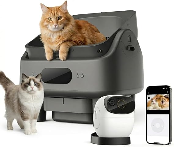 Automatic Self Cleaning Little Box with 360 3K Pet Treat Camera