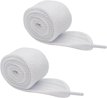 Extra Wide Shoelaces Thick Fat Shoe Laces Strings for Sneakers Athletic Sports Shoes, 55.1 Inch, White