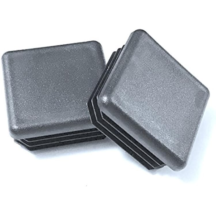 Pack of 25 2 Square Black Plastic Tubing Plugs, |10-14 |Ga for Hole Size 1.85 to 1.92| 2 inch - 2x2 |Furniture Decor| End Caps for Fitness Equipment Replacement Attachments