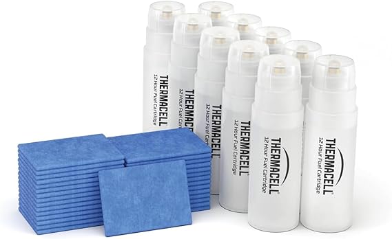 Thermacell Midge and Mosquito Protector Mega Refill Pack 30 Mats and 10 Gas Compatible All Thermacell Fuel Powered Protectors