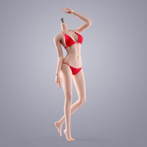 1/6 Scale Female Action Figure Body, 12" Slim Seamless Action Figure Body, Flexible Female Figure Body Model with Removable 5 Pairs of Hands Poses White Skin
