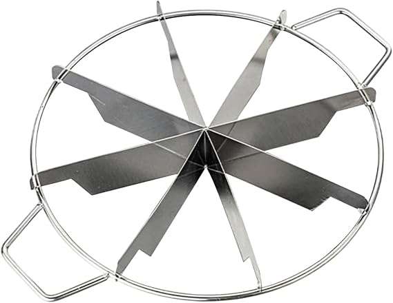 Cake Portion Marker 8 Slices, Round Cheesecake Slicer for Even Slices, Stainless Steel Cake Slicer Pizza Pie Divider Cutter with Side Handle for Commercial Home Kitchen