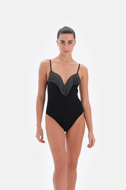 EROS Kaplı Çıkarılabilir askılı 24SW85115EGB Kadın Mayo, Siyah, 36