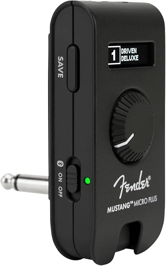 Fender Mustang Micro Plus Kulaklık Amplifikatörü, Şarj Edilebilir Pil, Bluetooth Ses Akışı ve 50 Amper ve Efekt Modelleri, 2 Yıl Garantili