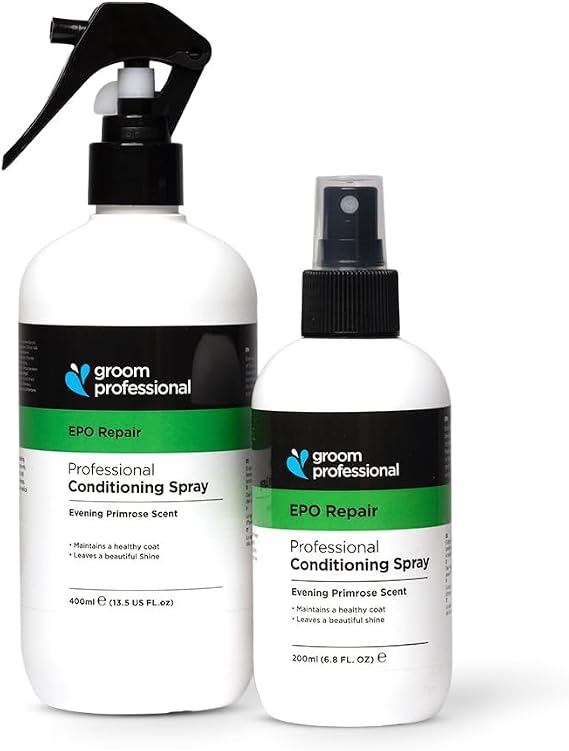 GROOM PROFESSIONAL Evening Primrose Oil Conditioning Dog Spray - Coat Conditioner Spray for Dogs - Helps to Maintain Healthy Coat & Skin - Conditions, Adds Shine & Reduces Static, 200ml