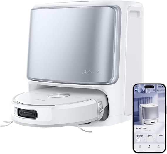 NARWAL Flow Robot Vacuum and Mop Combo, 22000Pa, AI Avoidance, White