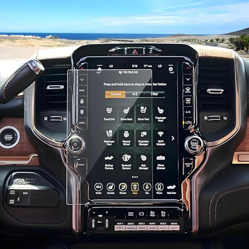 Anti-Glare Matte 2019-2026 Ram 150025003500 Screen Protector, for Ram Trucks 12-inch Touchscreen LaramieRebelRHOLimitedTRX, 9H Tempered Glass 2025 Ram Accessories Anti-Fingerprint 12