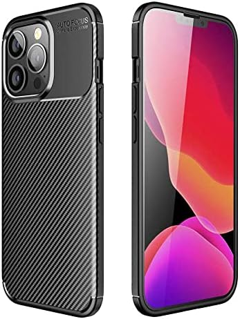 Spia Apple iPhone 13 Pro Max ile uyumlu Kılıf Siyah Karbon Silikon Orijinal Esnek İnce Geliştirilmiş Dayanıklı Darbe Karşıtı Koruyucu Yeni Nesil Tasarım (Apple iPhone 13 Pro Max, Siyah)