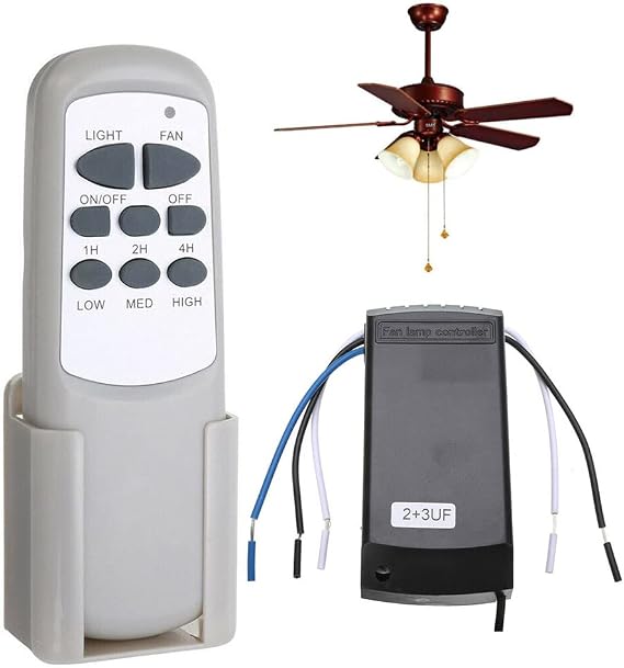 220V Universal Wireless Ceiling Fan lights Remote Control Kit with 3 Speeds and 3 Timing Setting, Replacement Fan Remote With Receiver for Home Office