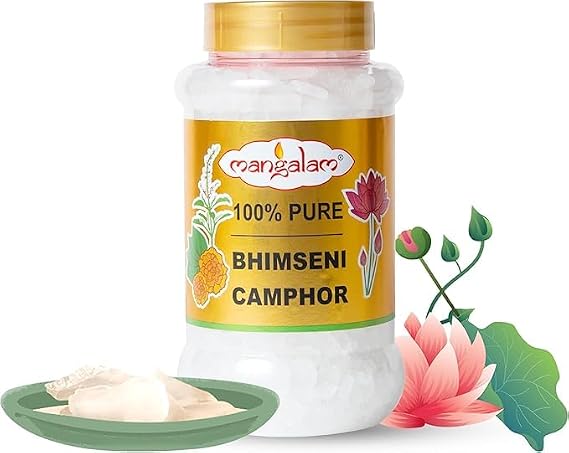 M'angalam Pure Bhimseni Camphor, Traditional Indian Camphor, 250gm