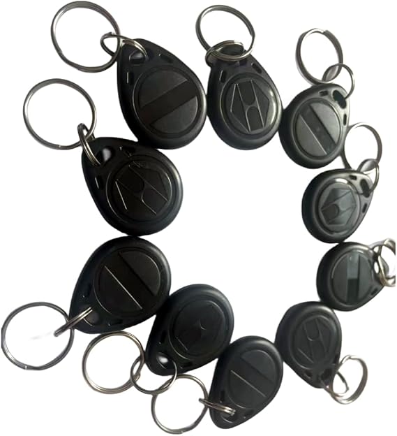 125kHz T5577 RFID Key Fob Proximity ID Token Label Rewritable(10PCS) (Black)