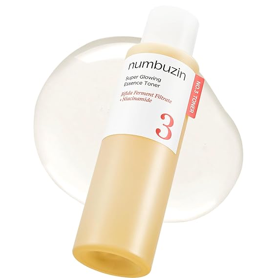 numbuzin No.3 Super Glowing Essence Toner, Fermented Toner for Skin Glow & Texture, Bifida, Niacinamide, Hydrating, Radiance-Boosting Essence, Pore Reset, 6.76 fl oz (200ml)