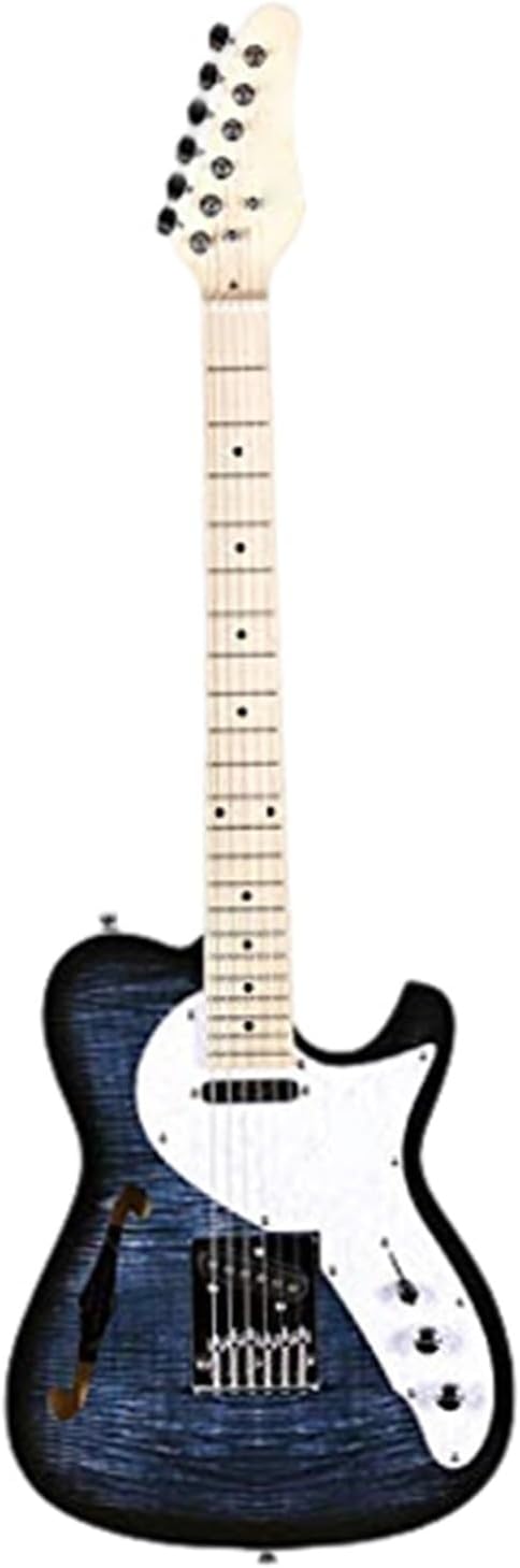 Music Lovers Electric Guitar Electric Guitar Semi Hollow Body Single F Hole Full Size Basswood With Maple Neck Chrome Hardware(HW Black)