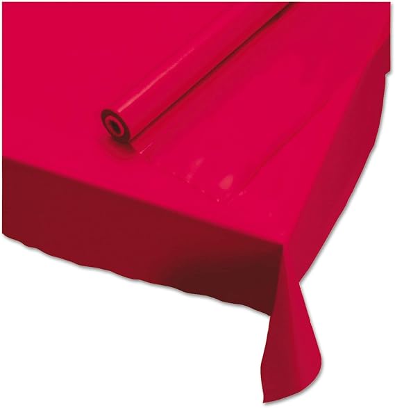 Hoffmaster 113001 Plastic Tablecover Roll, 100' Length x 40" Width, Red