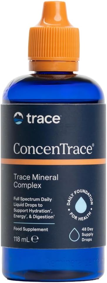 Trace Minerals ConcenTrace Mineral Drops | 118ml, 48 Servings | Supports Energy, Digestion, Bone Health & Hydration, 70+ Ionic Trace Minerals w/Magnesium, Chloride & Potassium