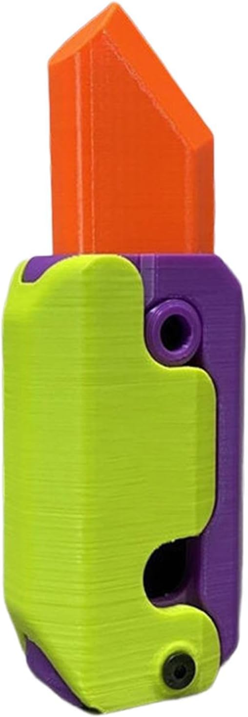 3D Gravity Sensory Carrot Toy Knife, Plastic Knife For Fun, Foldable Fake Flick Knife, Anxiety Stress Relief Toys For Kids Adults