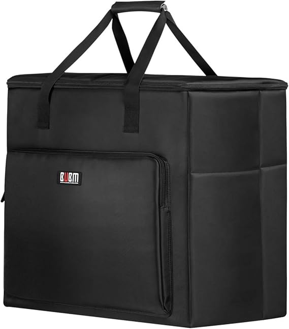 BUBM Desktop Computer Carrying Case, Padded Nylon Carry Tote Bag for Transporting Computer Tower PC Chassis,Monitor(Up to 27 inch),Keyboard,Cable and Mouse