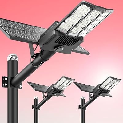 3-Pack 4800W Solar Lights Outdoor for Outside 480000LM 6500K Outdoor LED Solar Street Lights Outdoor Dusk to Dawn Solar Parking Lot Lights,with Motion Sensor,Yard, Solar Street Lights Outdoor