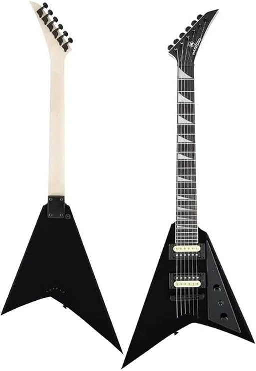 Maxword DG-28BK V Kasa Gül Klavye 2x Zebra Humbucker Manyetik Yüksek kaliteli Elektro Gitar