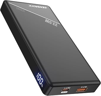 GENSROCK 5V 2A/3A Portable Charger Power Bank 10000mAh, PD 22.5W Fast Charging Power Bank,LED Display Battery Pack for iPhone17/16/15/14/13 Series, Samsung, Google, Pixel, LG, iPad