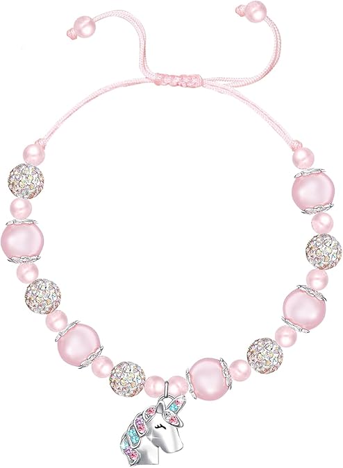 M&Ostyle Magical Unicorn Bracelet for Girls,Pink Bracelet Unicorn Jewelry Gifts for Girls Daughter Granddaughter Niece Birthday Christmas