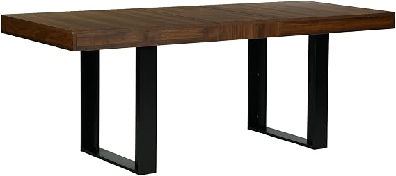 Modern Extendable Dining Table 6-8 Seater, Large Kitchen Bar Table for Restaurant, Home, 160-200×80×75cm, Walnut