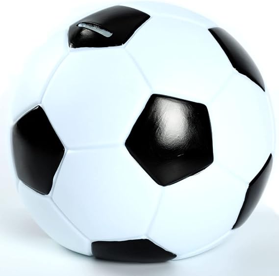 H&W Football Piggy Bank for Boys Girls,Shatterproof Coin Bank, Small Football Sport Themed Money Bank for Kids, Best Money Box Gifts for Christmas Brithday