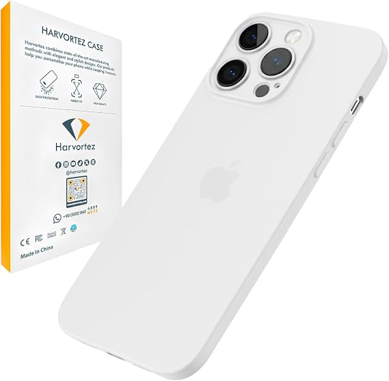 HARVORTEZ iPhone 14 Plus ve 15 Plus Kılıf 6.7" ile Uyumlu, Ultra İnce Cep Telefon Kılıfı, Kamera Bölge Koruyucu, Ekstra Tuşlar, TPU Malzeme BPA İçermez, Kolay Temizlenir Phone Case - Beyaz