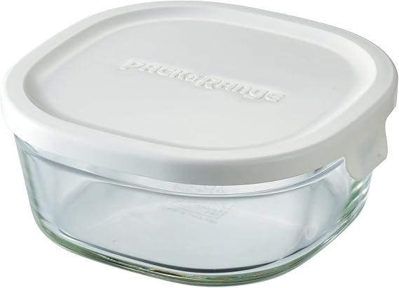 iwaki Storage Container, Pack & Microwave, Shallow Type, S, Mini, 15.2 fl oz 450 ml, White, Freezer, Microwave Safe