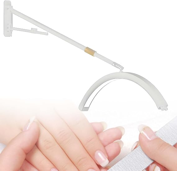 Wall Mounted Led Lash Half Moon Light, 360 Rotating Arm with Extendable Reach, Dimmable Ring Cool - Warm Lamp for Nail Art, Tattoos, Skincare, Home & Office