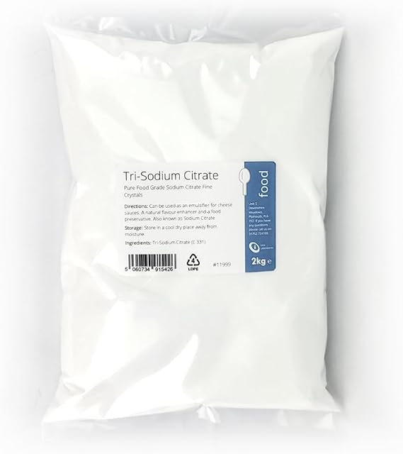 Intralabs Sodium Citrate 2kg - Salt Buffer, Vegan, Preservatitve, Gluten Free, GMO Free - Premium Quality TriSodium Citrate