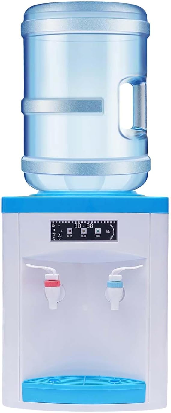 Tabletop Water Cooler Dispenser, Electric Hot/Cold Water-Cooled Drinking Machine with Top Loading, 550W Compact Drinking Fountain Automatic Drinking Water Tools for Home Office