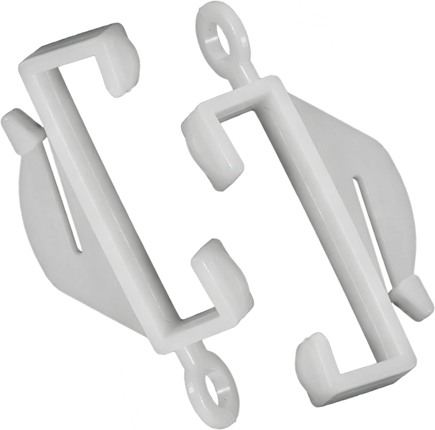 50 Pcs Curtain Hooks, White Plastic Track Glider Hooks for Hanging and Moving Window Curtain, Rail Sliding Hooks Suitable for Shower, Windows & Doors