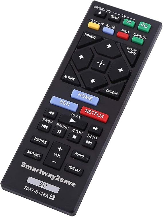 Replacement Sony RMT-B126A Blu-Ray Player Remote Control.