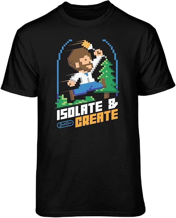 Teelocity Bob Ross Isolate and Create 8Bit Graphic T-Shirt